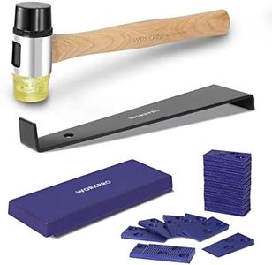 WORKPRO Laminate Wood Flooring Installation Kit with Reinforced Double-Faced Mallet, Heavy Duty Pull Bar, Tapping Block and 30-Piece Spacers Included,Multicolor