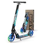 Apollo Adult Scooter - Folding Kick Scooter for Adults, Teens & Kids Ages 6 Years and up with Big Wheels (XXL), Foldable LED Light Up Wheel, Scooter for Adults 220 lbs (Universe/Blue)