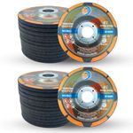 WA 25PACK - 4 1/2"x1/4"x7/8" Industrial Grade Depressed Center Grinding Wheels for Angle Grinder Grinding Disc 4 1/2" Diameter, 1/4" Thickness, 7/8" Arbor (Black)