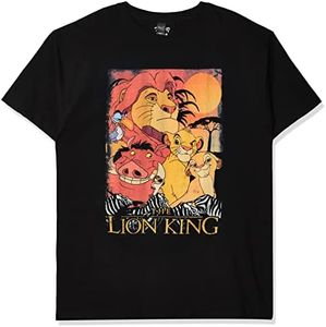 Disney Men's Lion King Group Poster Graphic T-Shirt, Black, 3X-Large