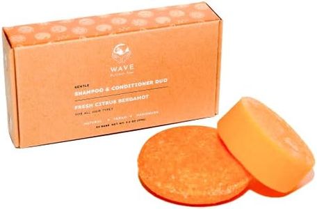 Fresh Citrus Shampoo and Conditioner Bar Combo Set, Natural Solid Bar for All Hair Vegan Made in USA