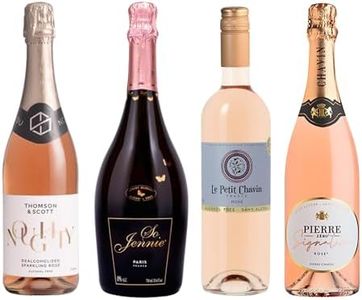Non-Alcoholic Rosé Wine Sampler - 4 Bottles (25.4 Fl Oz Each) So Jennie Sparkling, Le Petit Chavin, Pierre Zéro Signature, Noughty Rose Sparkling (France, Germany)