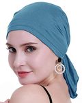 osvyo Bamboo Chemo Headscarf for Women Hair loss - Cancer Slip On Headwear Turbans Hats caps Sealed Packaging LIGHT BLUE