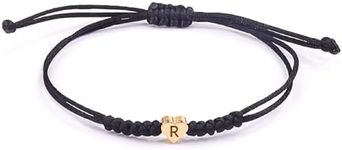 Black Initial Bracelet Initial R Ch