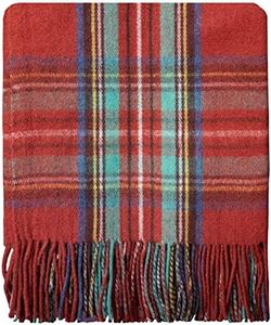 Scottish Tartan Warm Wool Mix Throw Blanket Stewart Royal Antique Knee Plaid Throws for Sofas Travel Wool Rug Throws and Blankets 182 cm x 152 cm…