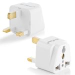 Hi-PLASST Type G Plug Adapter, UK Adapter for Indian Pins, London Power Plug Converter for England, Dubai, Hong Kong,Singapore, Ireland, Wales, Scotland, Adaptor for Charging Laptop, Camera, Phone.