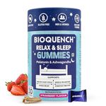 Bioquench Sleep Gummies for Deep Sleep with Melatonin 5mg and Ashwagandha | Non-Addictive | Helps Relieve Stress, Improves Muscle Recovery | for Men and Women | 30 Gummies Pack