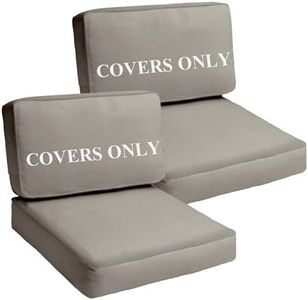 TECOSARA Patio Cushion Covers Replacement Outdoor Seat Cushions Cover for Patio Furniture, 4Pcs Deep Seat Bottom and Back Cushion Cover Set for Chair, Sofa and Couch, 28x28x6, 28x17x6, Grey