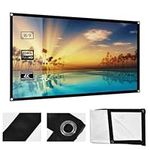 Projector Screen 60 Inch, 133X75cm Portable Movie Screen 16:9 HD Foldable Portable Movies Projector Screen for Home Theater Outdoor Indoor Support Double Sided Projection