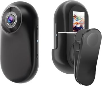HUAJUN 360° Mini Action Camera, 1080P Body Camera with Rear Clip and 0.96" Full View Color Screen,150 Degree Wide Angle DV Helmet Camera for Outdoor Sports, Traveling, Pet Walking