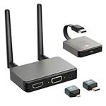 Wireless HDMI Transmitter and Receiver, HDMI Extender Adapter Plug & Play 2.4/5GHz Extender Kit, 4K Decode 1080P HD Output for Video and Audio Streaming to Monitor from Laptop/PC/TV Box/Projector