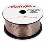 AudioPro Speaker Cable Wire 22 AWG (2 x 29 Strands) Select 25m or 50m Reel Colour White/Clear Transparent HiFi Home Audio Surround Sound etc (50m Reel, Transparent)