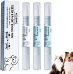 WUSANNA 3 Pieces Pet Toothbrush Pen Toothbrush Pen for Dogs Pets Dog Teeth for Dogs to Improve Bad Breath Fighting Tartar (Color : 2 Blue 1 White or 2 White 1 Blue)