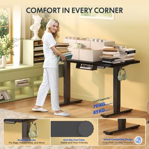 FLEXISPOT Electric Standing Desk – Adjustable Height, Black