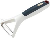 Zyliss E950020 Y-Peeler Smooth Glide, 25cm/10in, Plastic/Stainless Steel, White/Grey, Swivel Blade, Blemish Remover, Peel Potatoes/Carrots/Apples/Vegetables/Fruit, Dishwasher Safe