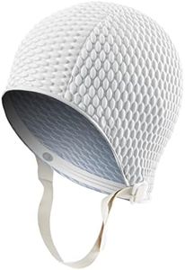 Sporti Bubble Swim Cap with Chin Strap (Ivory)