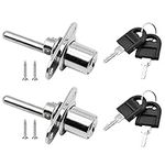 2 Piece Cabinet Plunger Lock Furniture Desk Drawer Plunger Lock Cupboard Cam Lock with Key for Filing Cabinets Wardrobe Display Cabinet Furniture