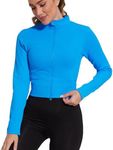 MathCat Seamless Workout Jacket for Woman,Zip Up Long Sleeve Sweatshirts Copped Yoga Athletic Running Jackets Slim Fit