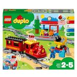 LEGO DUPLO Town Steam Train, Toys for Toddlers, Boys and Girls Age 2-5 Years Old with Light & Sound, Push & Go Battery Powered Set with RC Function, Kids' Gift Idea 10874