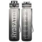 Sahara Sailor Water Bottle, 500ML/750ML/1000ML Motivational Water Bottle, Sport Drinks Bottle with Times to Drink & Lock Cover, Leak Proof, BPA Free, for Gym, School, Cycling (1 Bottle)