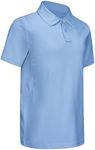 MIVEI Boys' Performance Polo Shirt - Golf Grid Short Sleeve Collar Shirts Youth Stretch Quick Dry Lightweight Athletic UPF50+