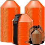 Hanaive 100 Pieces Mini Soccer Cones for Drills 5 Inch Sport Cones Agility Disc Cones with Accessories for Kids Football Training (Orange)