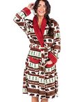 Lazy One Ultra-Cozy Bathrobes for Women, Bear Fair Isle Bathrobe, Large-X-Large