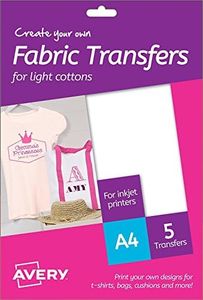 Avery T-Shirt Transfert Stickers pour textiles clairs (Lot de 5)