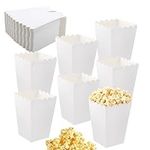 50 White Popcorn Bowls, Dessert Snack Bowls, Party Table Boxes, Popcorn Containers, Paper Popcorn Bags for Parties, Picnics, Movie Parties etc