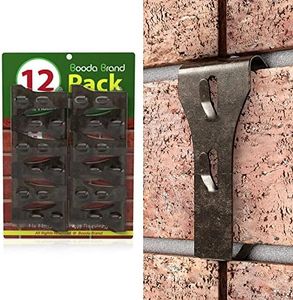 Booda Brand Brick Hook Clips (12 PCS) for Hanging Outdoors, Brick Hangers Fit Standard Size Brick 2-1/4" to 2-3/8" in Height, Heavy-Duty Brick Siding Clips Wall Hangers for Hanging No Drill and Nails