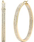 Diamday Women's Stainless Steel Pierced Large Hoop Earrings with Rhinestone