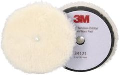 3M Perfect-It Random Orbital Wool Compounding Pad, Medium, White, 130 mm (5 in), 34121