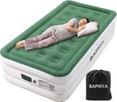 BAPHIYA Single Air Bed, Inflatable Bed with Built-in Electric Pump, Quick Self-Inflation, Portable Blow Up Mattress with Flocked Surface for Kids Guest Home Sofa Camping Travel Outdoor 190x100x46cm