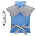 ABYON Electric Weighted Heating Pad for Back Neck Shoulders Pain Relief, 2.9lb Full Back Warmer, 33"x 25" Large Back Fast-Heated Pad, 4 Heat Levels, Auto-Off Timer, Over-Heating Protection