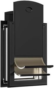 [Classicmacher] Heavy Duty Dog Door with Double Sliding Lock Panel, Aluminum Large Doggie Door for Exterior Door, Magnetic Double Flaps Do g Door Medium Dog (Medium,Black)