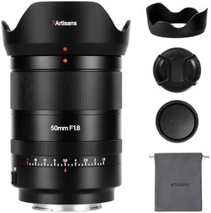 7artisans AutoFocus 50mm F1.8 Full Frame Lens,F1.8 Large Aperture,Support Automatic/Manual Aperture and Face/Eye Recognition, Compatible for Sony A7 Series A7R A75 A7SII A9 A7C A1, etc.Black