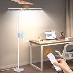 Syrinx LED Floor Lamp for Living Room,Bright Standing Lamp with Remote Control & Gesture,18W Eye-Caring Adjustable Gooseneck Reading Floor Lamp for Home Office,Tall Lamp for Working, Sewing,Tattoo