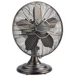 Lasko Oscillating Table Top Fan, Portable, 3 Quiet Speeds, for Bedroom, Kitchen and Office, 17", Bronze, R12210