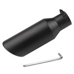 2.5 Inch Black Exhaust Tip, Universal 2 1/2" Inside Diameter Diesel Exhaust Tailpipe Tip, 2.5 x 4 x 12 Clamp Bolt On Design with Ball End L Wrench