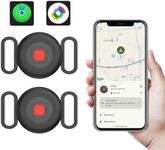 Pet Tracker Tag for Dogs & Cats with Silicone Collar Holder, Works with Apple Find My & Android Find Hub, IP65 Waterproof Bluetooth Anti-Lost Locator (Black, ２Pack)