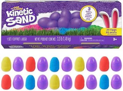 Kinetic Sand, 20-Pack Eggs with 3.3lbs Red, Yellow & Blue Play Sand for Egg Hunts, Party Favors & Goodie Bags, Sensory Toys for Kids Ages 3 and up