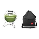 Weber Smokey Joe Premium Charcoal BBQ, Grill, Spring Green 37 cm + Premium Carry Bag, Fits Smokey Joe, Black, 39.4 x 33.5 x 5.6 cm