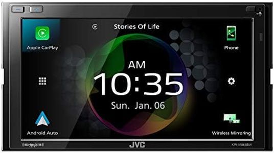 JVC KW-M865BW Built in Wi-Fi for Wireless CarPlay Android Auto, 6.8" LCD Touchscreen Display, AM/FM, Bluetooth, MP3 Player, USB Port, Double DIN, 13-Band EQ, SiriusXM Car Radio