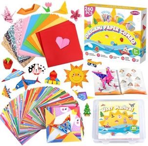 Origami Kit for Kids Ages 5-8 8-12, 260 Sheets Origami Paper with 99 Patterns and Guiding Book, Funtopia DIY Craft Art Projects Supplies for Boys Girls, Travel School Vacation Activities Toy