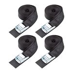 CARTMAN 4 Pack Lashing Straps 1" x15ft Tie Down Straps Cam Buckle Straps Heavy Duty Secure Straps up to 600 lbs, Black