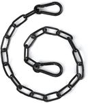 lasuroa Gate Chain Lock, 20 Inch Stainless Steel Gate Link Chain Lock with Both-Ended Carabiners Chain Link Gate Latches for Outdoor Fences, Pet Cages, Horse Goat Cow Corral Supplies