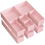 SONGMICS Drawer Organisers, Dresser Dividers, Set of 12, Foldable Fabric Storage Boxes for Socks, Underwear, Bras, Ties, Scarves, Jelly Pink RDZ006R01