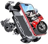 TEUMI Bike Phone Mount, 360° Rotatable Motorcycle Phone Mount [One-Hand Operation], Bike Phone Holder for ATV MTB Scooter Compatible with iPhone 15 14 13 Pro Max 12 Mini 11 XS, 4.7''-6.7'' Phone