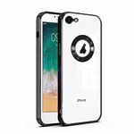 GetTechGo® Electroplated Logo View Back Case Cover Compatible for iPhone 6 | Slim Shockproof | Super Soft TPU | Raised Edges | Anti-Shock | Anti-Yellow (Black)