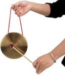 probeninmappx 1 Set Hand Gong Cymbals Band Rhythm Percussion Instrument Portable Copper Gong with Stick